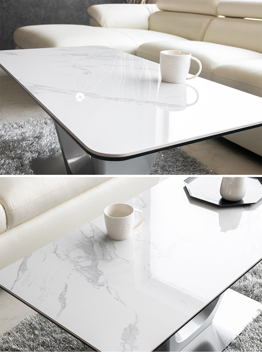 lushroom センターテーブル セラミック 大理石柄 ミドルテーブル