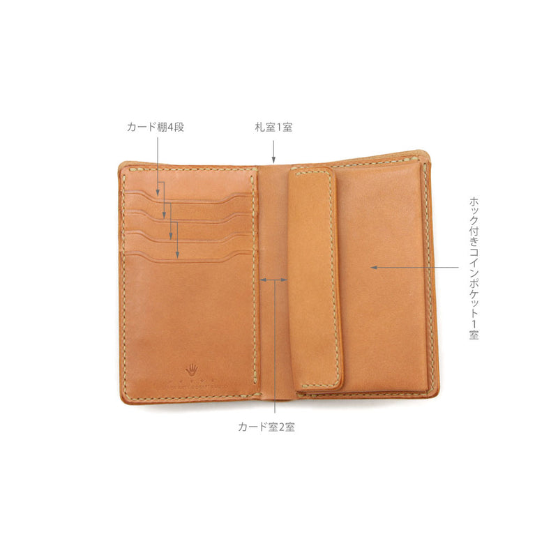 W2D ≪BLACK≫ HAND-DYED MIDDLE WALLET / 手染めミドルウォレット