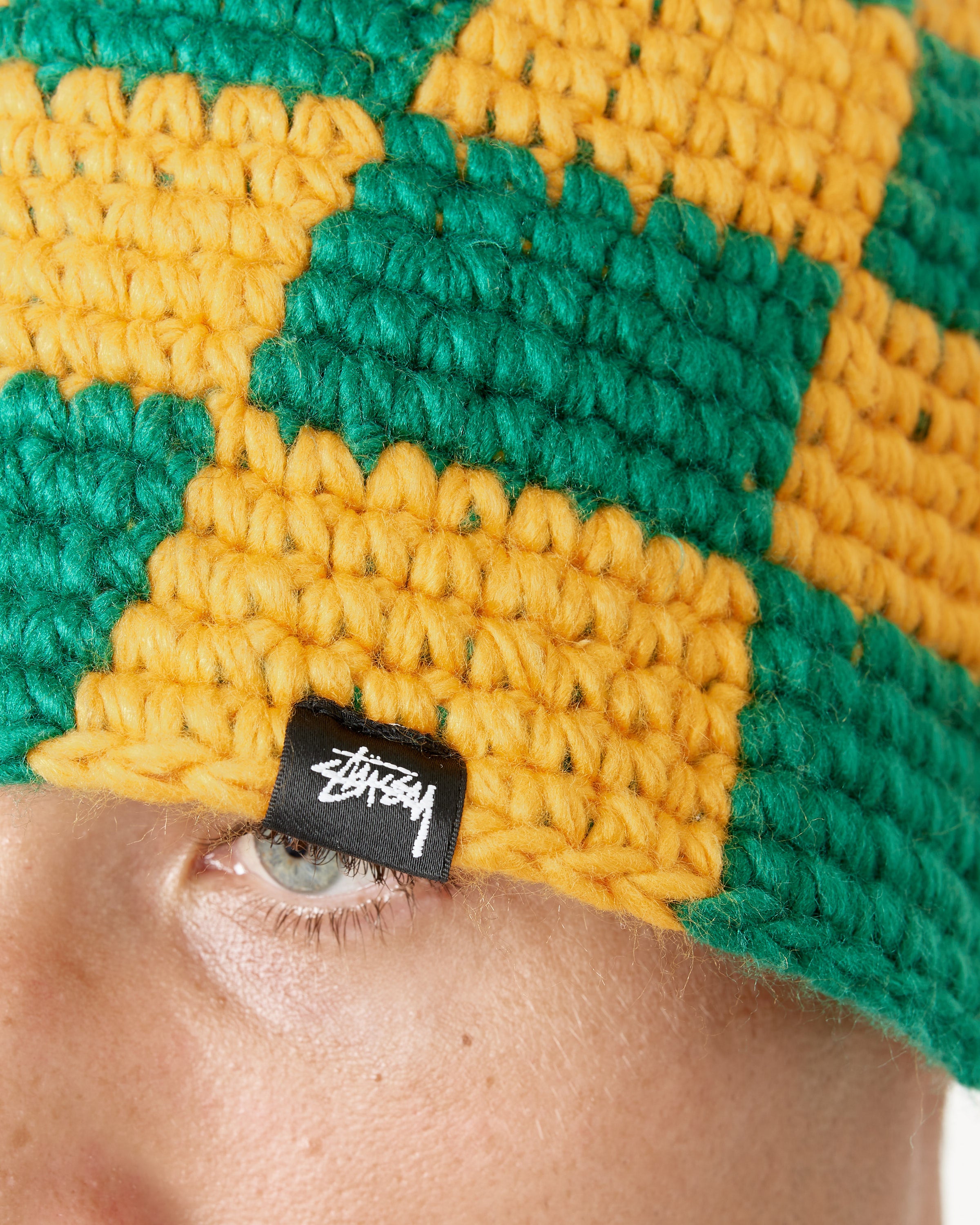 Checker Knit Bucket Hat