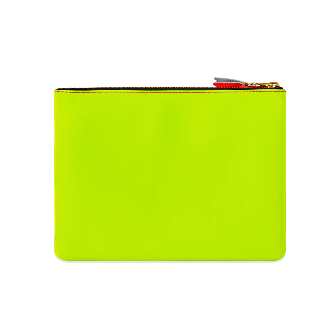 COMME des GARCONS ZIPポーチ Super Fluo ピンク／イエロー ラージ