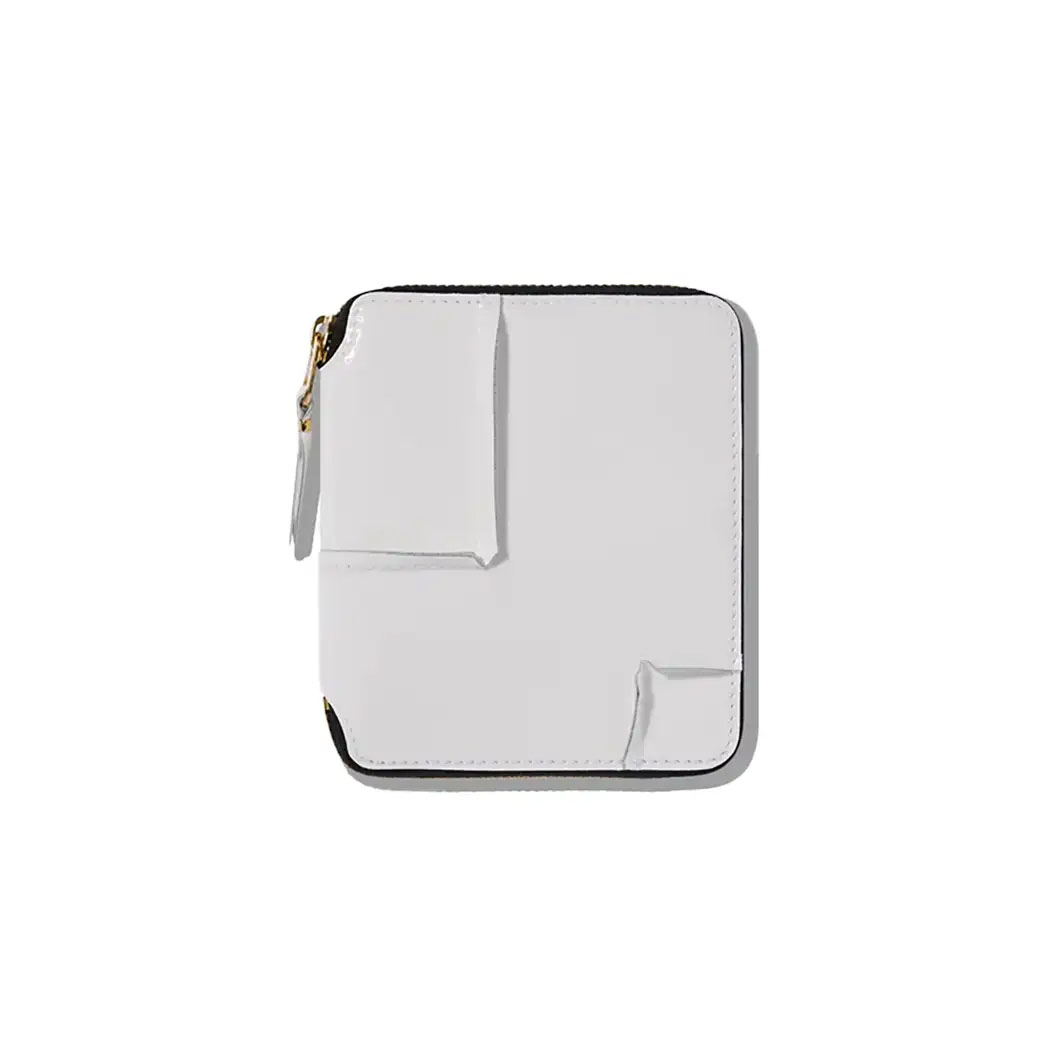 COMME des GARCONS 二つ折り ZIPウォレット Reversed Hem ホワイト