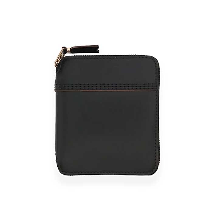 COMME des GARCONS 二つ折り ZIPウォレット Triple Stitch ブラック