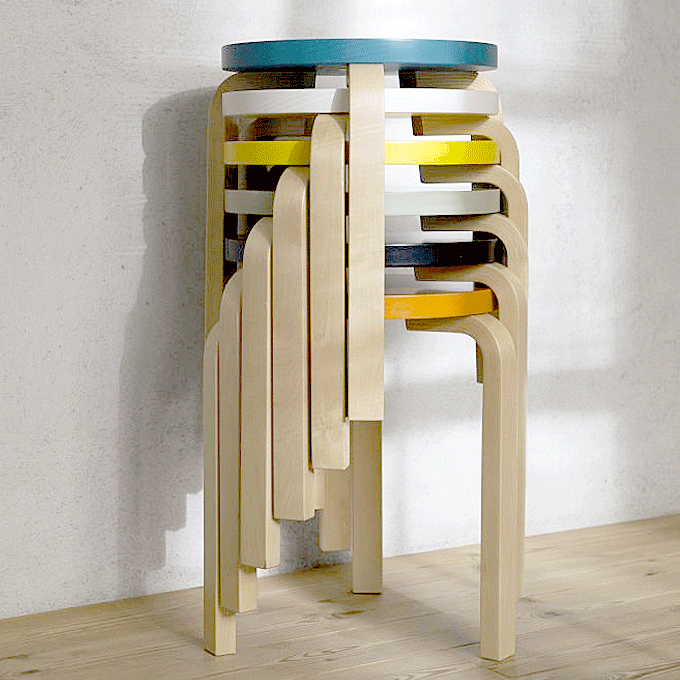 artek アルテック 不朽のスツール 60 Stool バーチ ブラックリノリウム