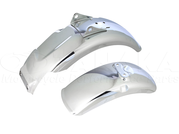 1810w4Lモンキー用 ノーマルタイプメッキスチールフェンダー 前後