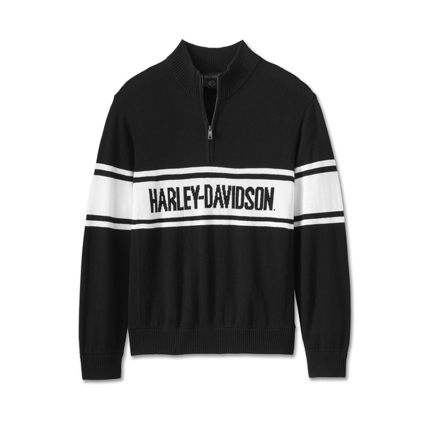 Harley-Davidson Men's 1/4 Zip Sweater - Harley Black