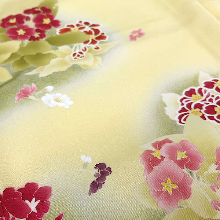 鮮やかに彩られた幻のブランド染の北川謹製の特選訪問着 鮮やかに彩