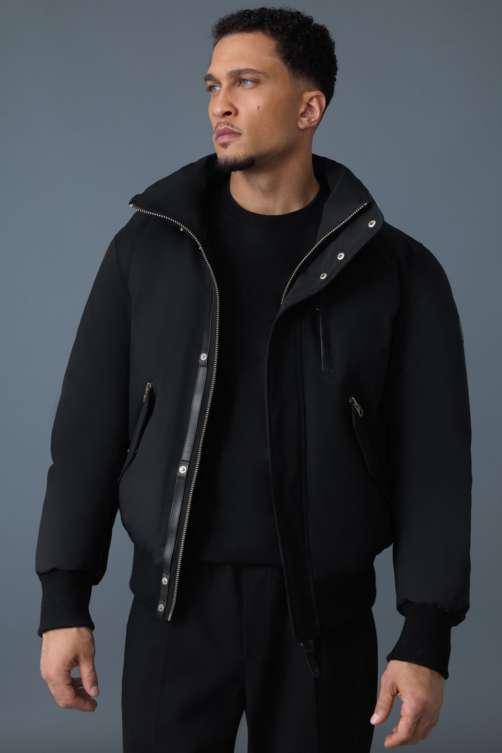 Dixon-BX, 2-in-1 Nordic Tech down bomber with blue fox fur for men