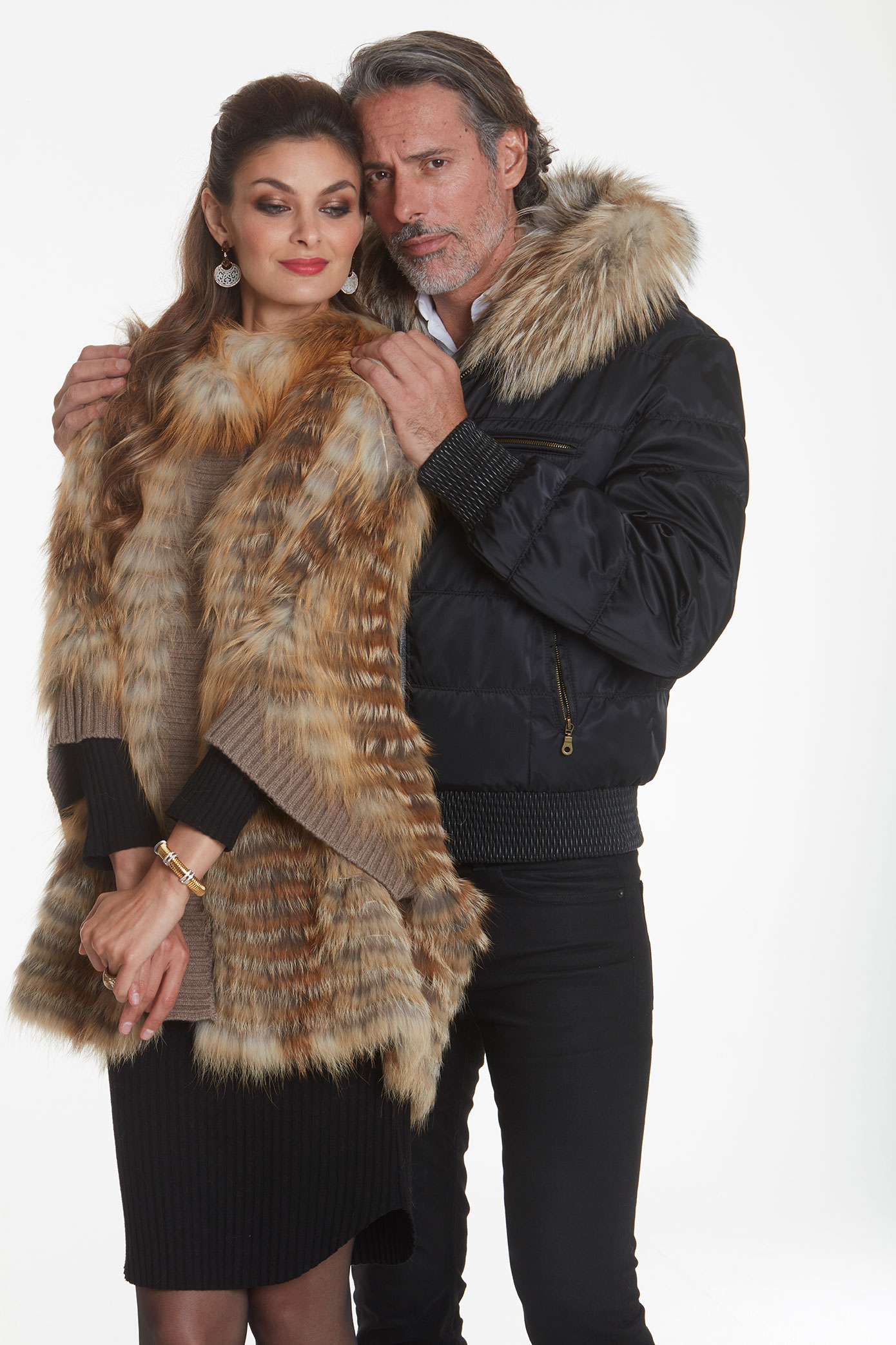 Men's Quilted Bomber Jacket – Gold Cross Finnish Raccoon Lining