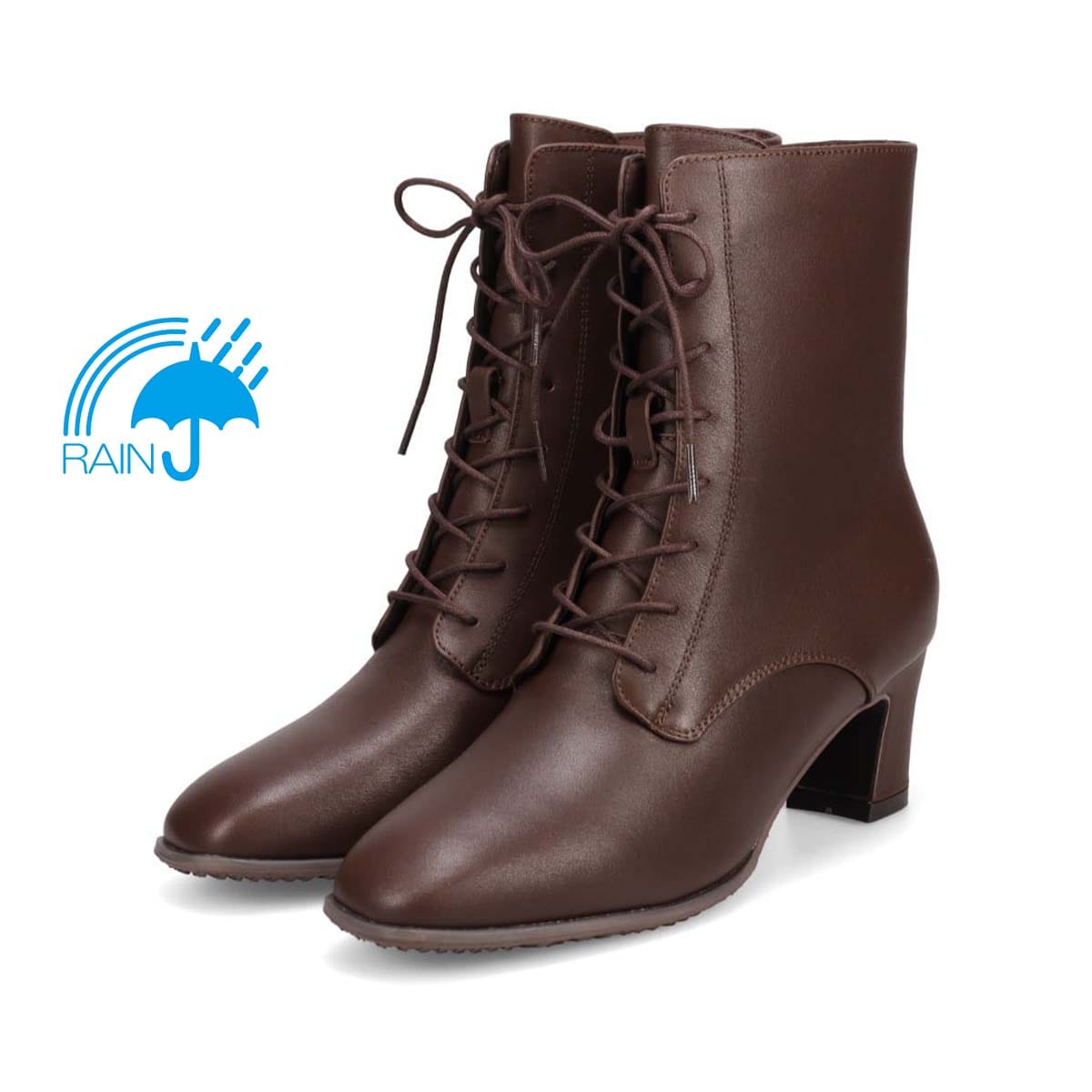 撥水仕様】モデロ MODELLO 5.5cmヒール レースアップショートブーツ