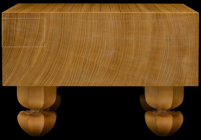 本榧足付碁盤 5寸3分（天地柾） ga50048 | 前川榧碁盤店