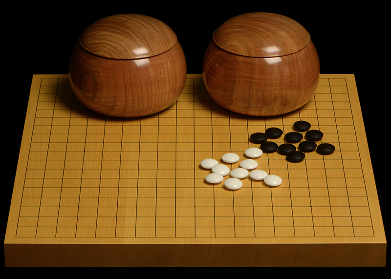 本榧1寸卓上碁盤セット（ハギ盤・上） | 前川榧碁盤店