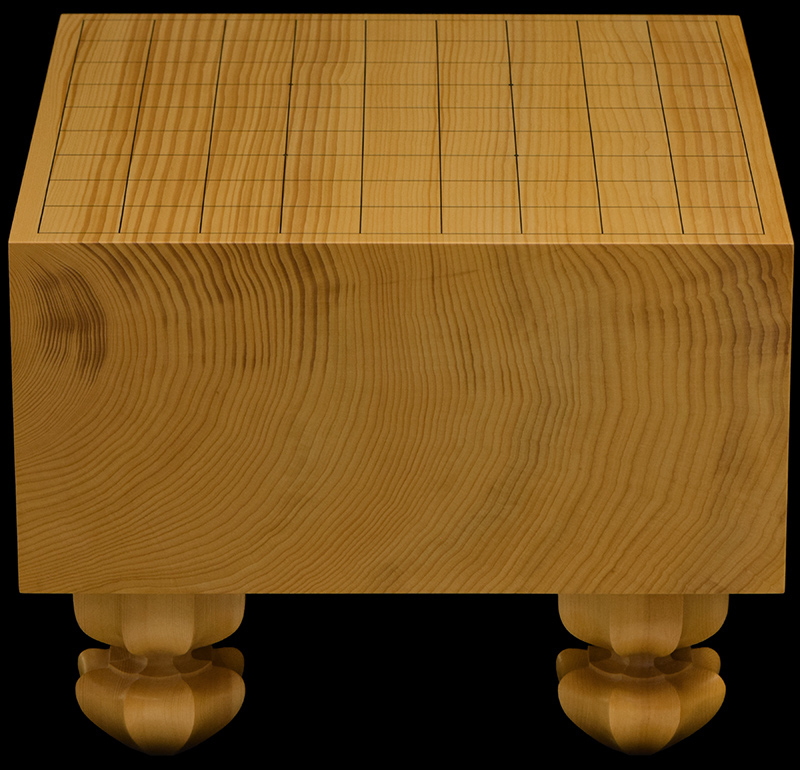 国産本榧足付将棋盤 5寸4分（天地柾） sa50063 | 前川榧碁盤店