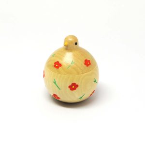 鳩の砂糖壺（黄） | ギャラリーまきの 信州の木製品と美術工芸品販売の