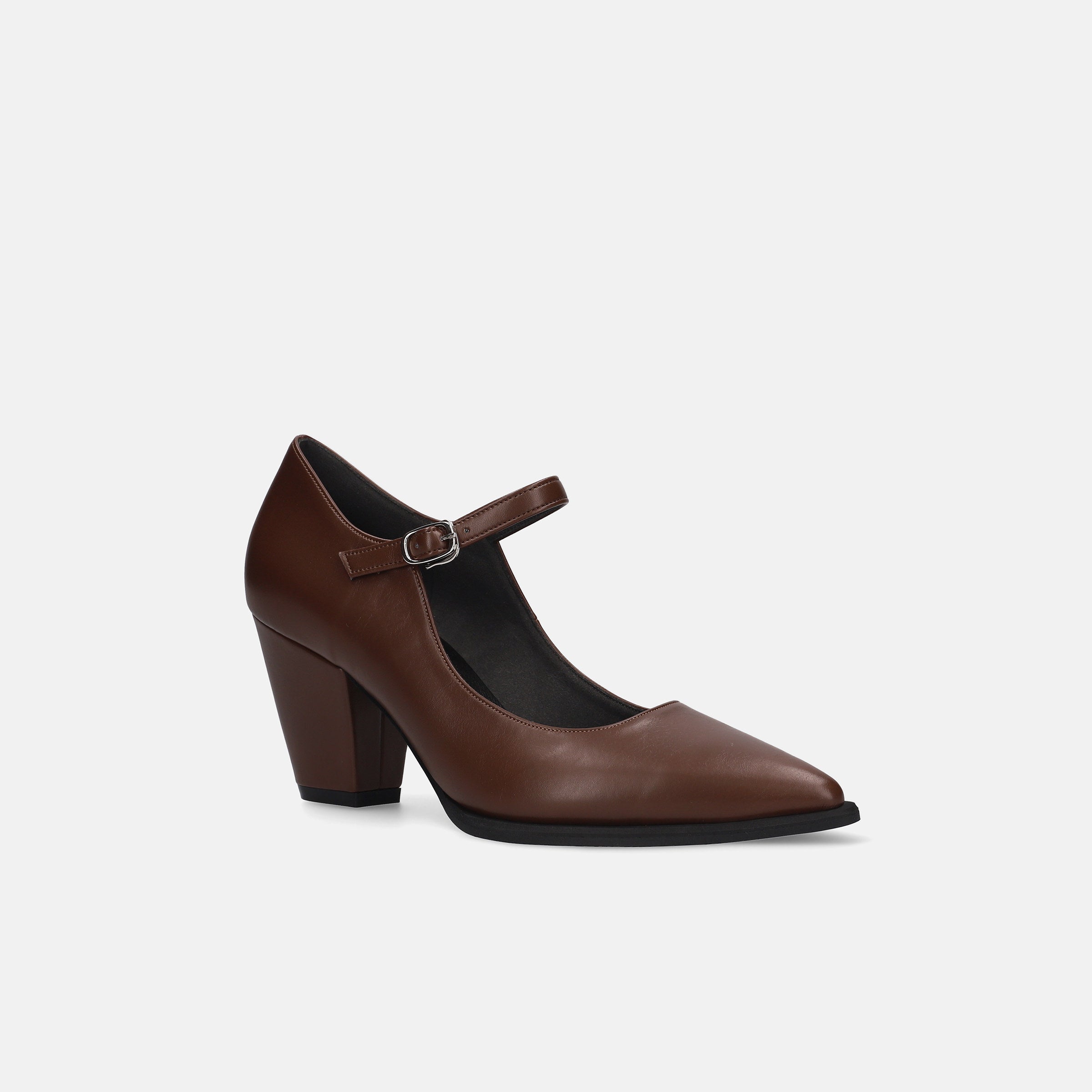 15%OFF：チャンキーヒール メリージェーンパンプス（m72013）ブラウン
