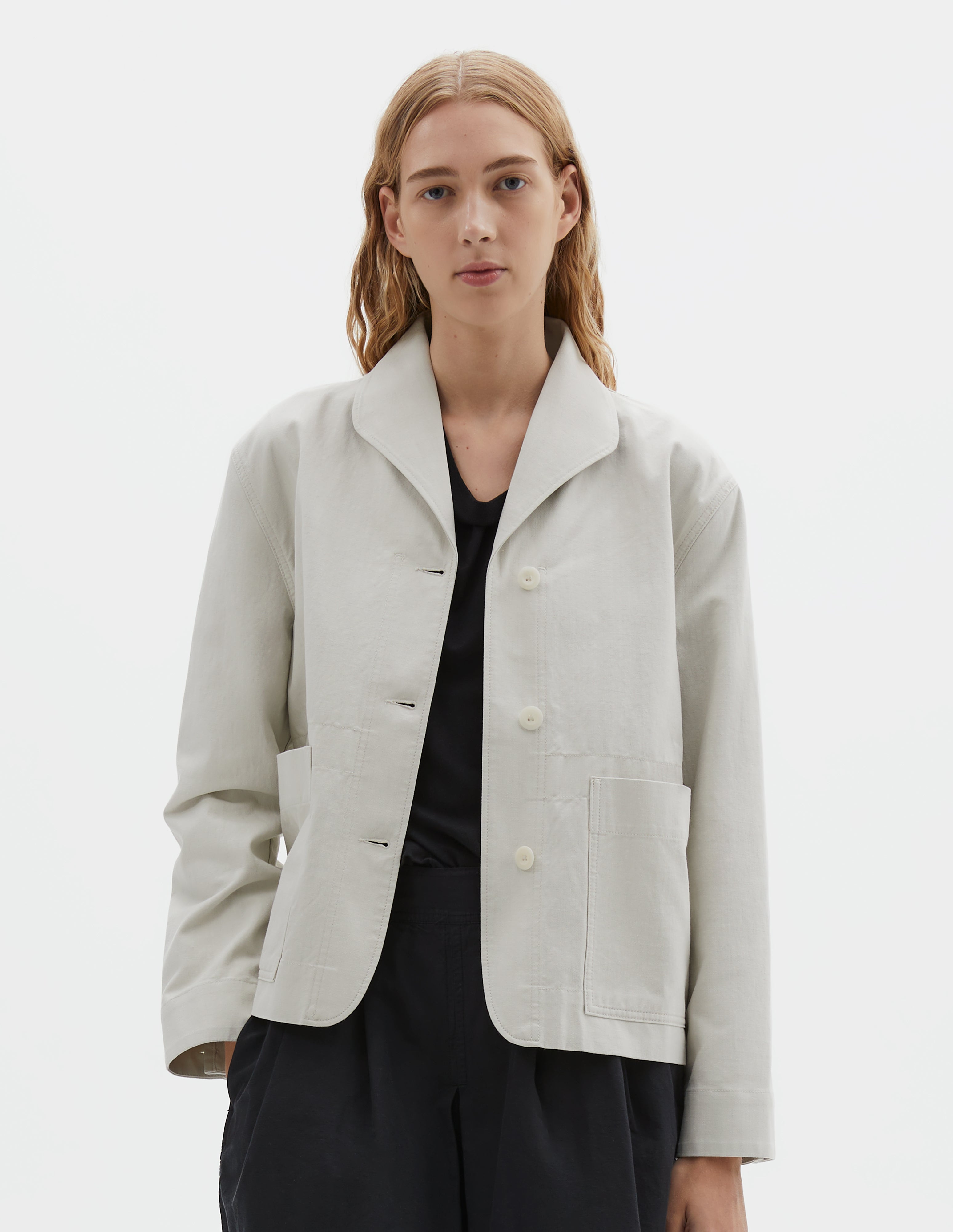 Chalk irregular cotton drill Field Jacket | MHL. by Margaret Howell