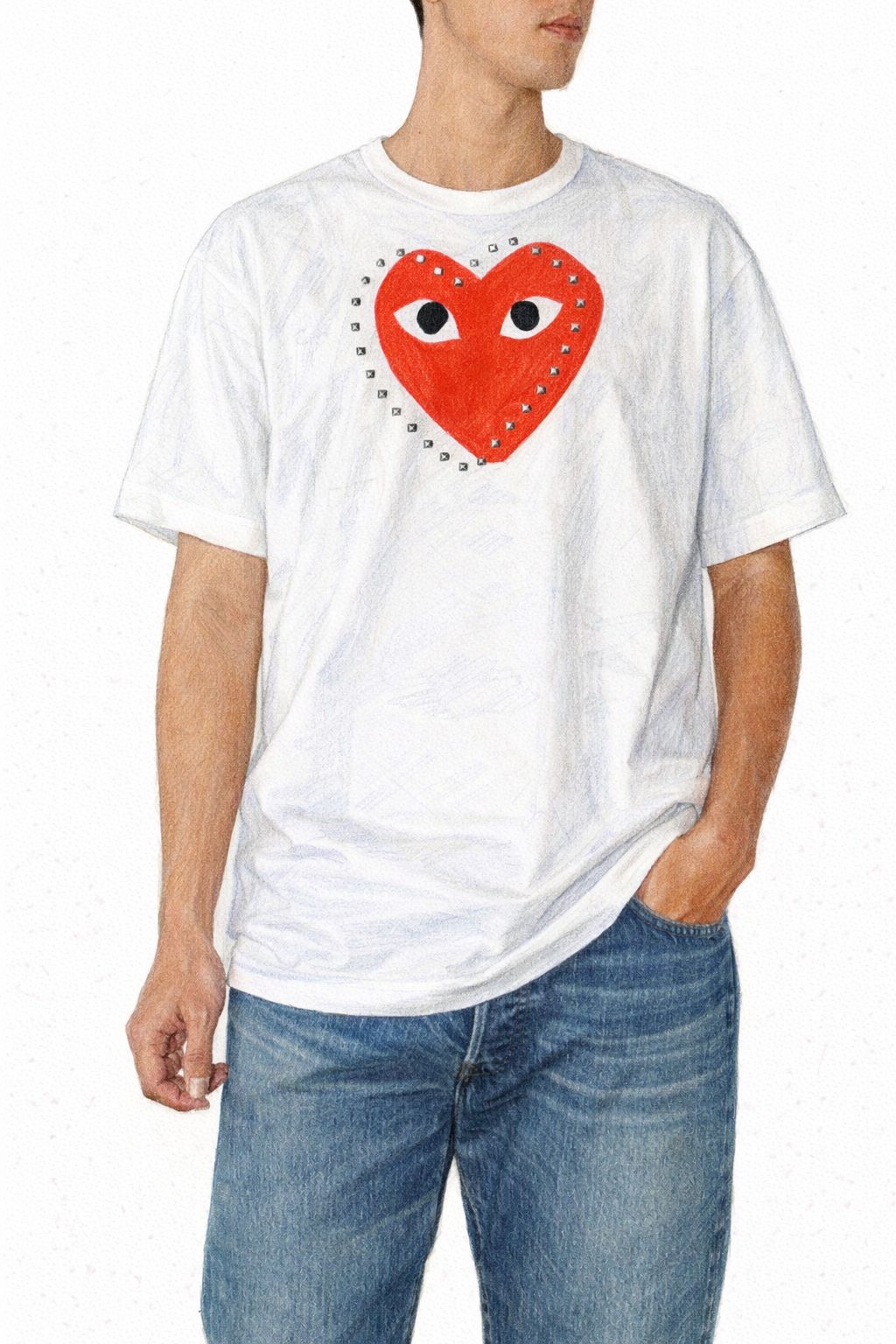 PLAY COMME des GARCONS - プレイコムデギャルソン スタッズ レッド