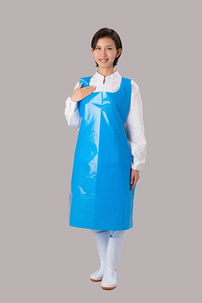 M-65DX B クリーンエプロンDX ショートブルー 50枚箱入 – 丸善化工