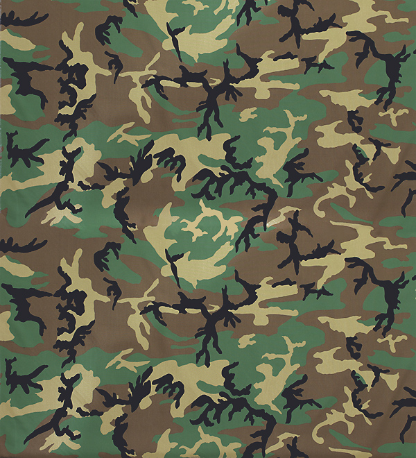 US(米軍) コーデュラナイロン・ウッドランドカモ生地（500D規格）/実物