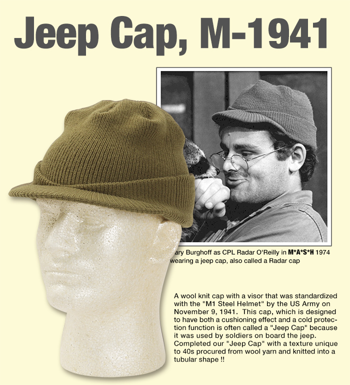CAP, WOOL, KNIT, M-1941, - Jeep Cap -/M.O.C.復刻