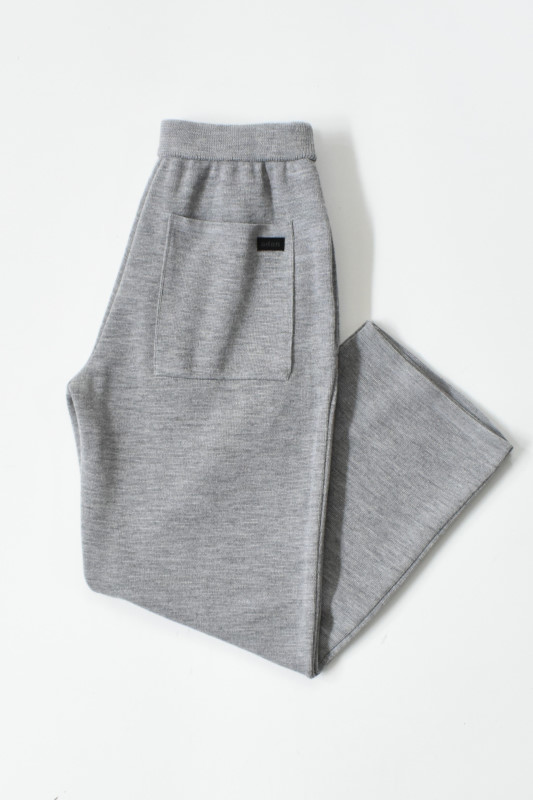 SALE!】A.D.A.N (エーディーエーエヌ) 1 TUCK WIDE KNIT PANTS [PPL GRAY]