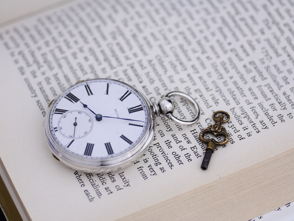 無銘 銀無垢アンティーク懐中時計 鍵巻き式 【1880年頃】