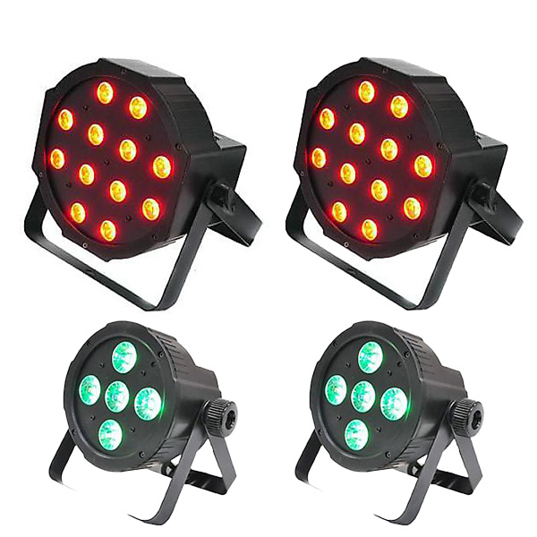 2種4個セット LED パーライト ／ DMX512対応 DJパーティ照明 ライブ