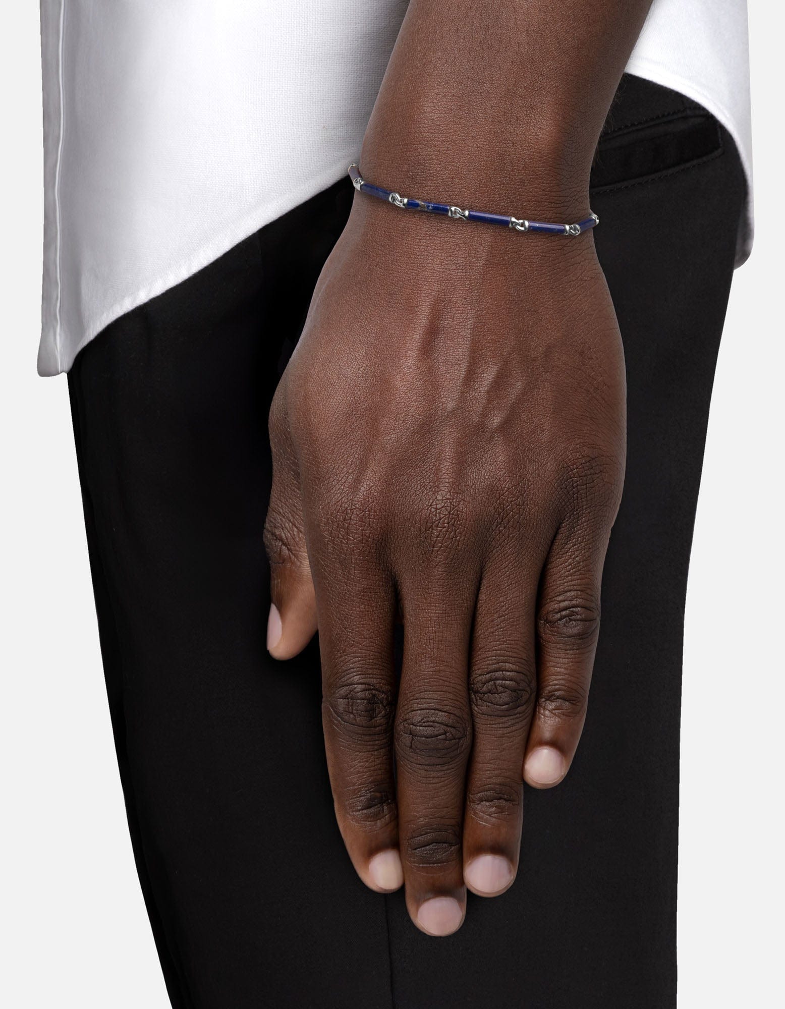Akio Bead Bracelet Sterling Silver Sustainable Lapis Men's | Miansai