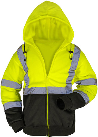 MAX Apparel Hi-Viz Class 3 Full-Zip Hooded Sweatshirt MAX620