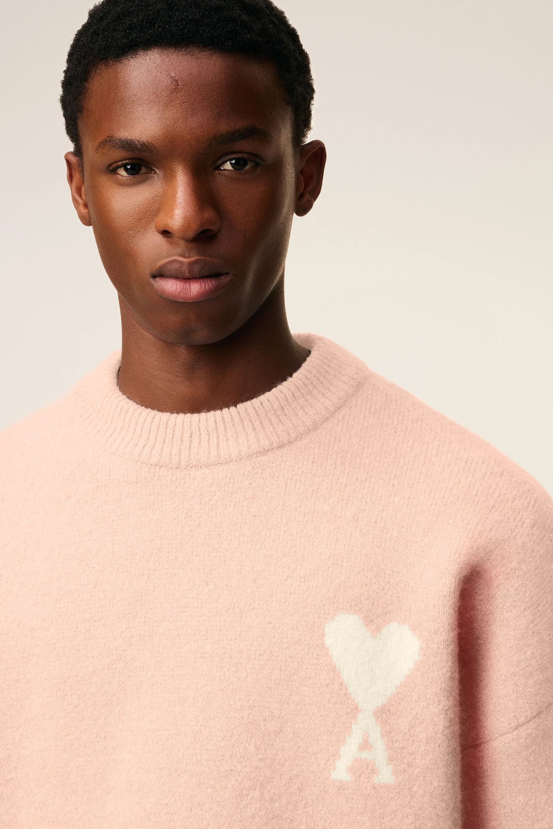 AMI PARIS Relaxed Fit Alpaca Blend Crew Neck Sweater | L