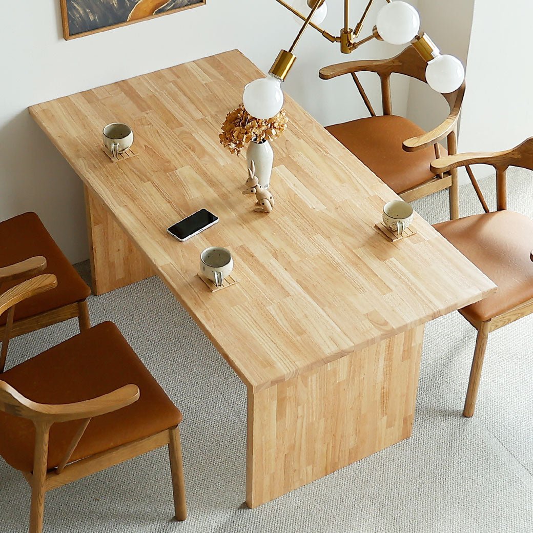 ダイニングテーブル 幅150cm パネル脚 ナチュラル 北欧モダン 国産
