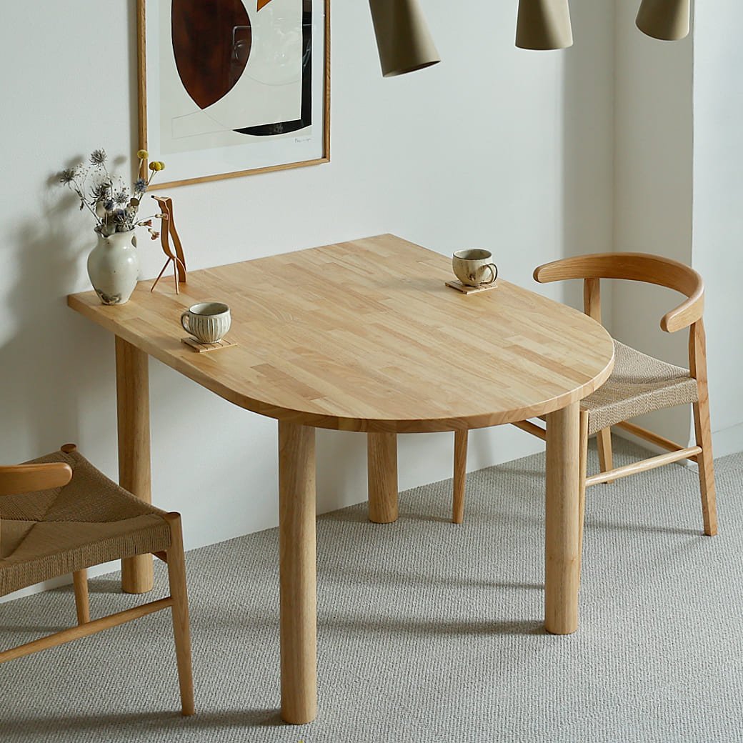 ハーフオーバル ダイニングテーブル 幅120cm ナチュラル 北欧モダン