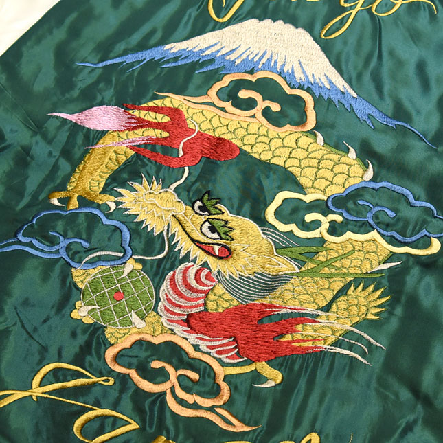 東洋スカジャン「DRAGON×JAPAN MAP」サテンキルトスカ・NO-252/tt14893-145