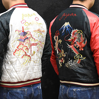 東洋スカジャン「LANDSCAPE×DUELLONG DRAGONS」サテンキルトスカ・NO