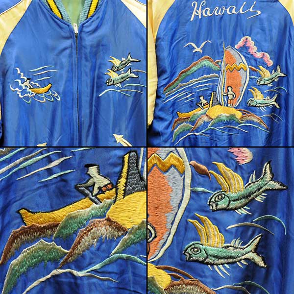 テーラー東洋スカジャン「Hawaii×鷹」サテンスカ/NO200・tt12210-125