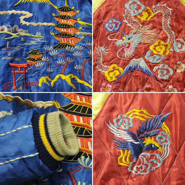 テーラー東洋スカジャン「五重塔・富士山×龍・富士」復刻サテンキルト