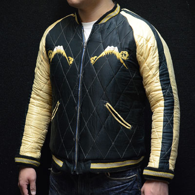 テーラー東洋スカジャン【SCULL×五重塔】別珍×サテンキルト