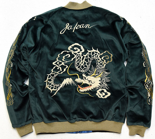 テーラー東洋スカジャン「White Dragon×Landscape」別珍×サテンキルト