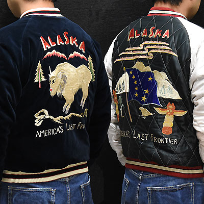 東洋スカジャン「MOUNTAIN GOAT×ALASKAN FLAG」別珍スカ・NO-403