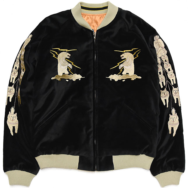 東洋スカジャン「POLAR BEAR×ALASKA MAP」別珍スカ・NO-406/tt15792-119