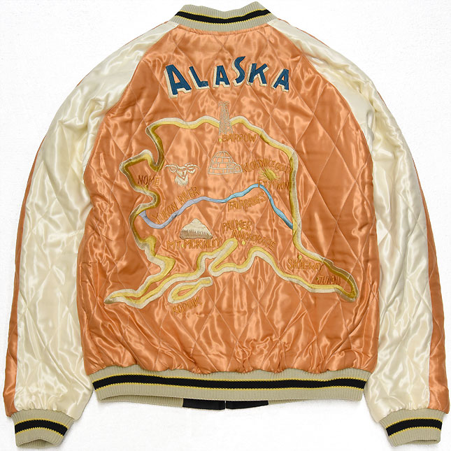 東洋スカジャン「POLAR BEAR×ALASKA MAP」別珍スカ・NO-406/tt15792-119