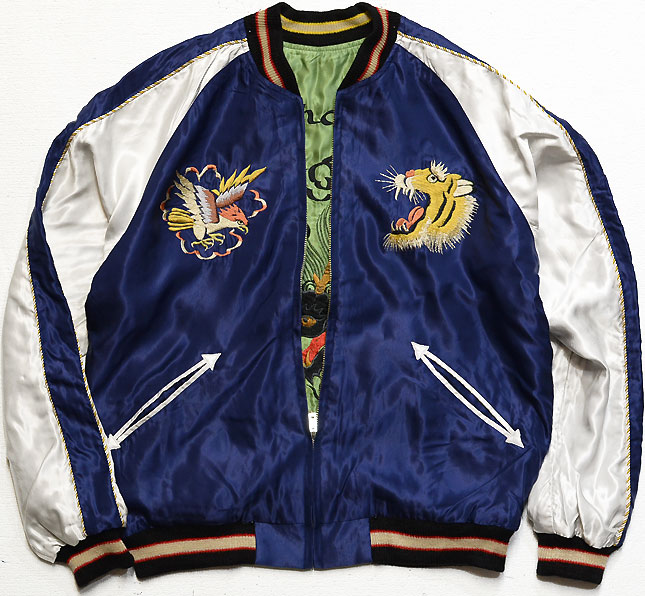 テーラー東洋スカジャン【JAPAN MAP×DRAGON】リバーシブルサテンスカ