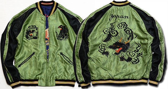 テーラー東洋スカジャン【JAPAN MAP×DRAGON】リバーシブルサテンスカ