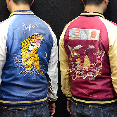 テーラー東洋スカジャン【ROARING TIGER×JAPAN MAP】サテンスカ