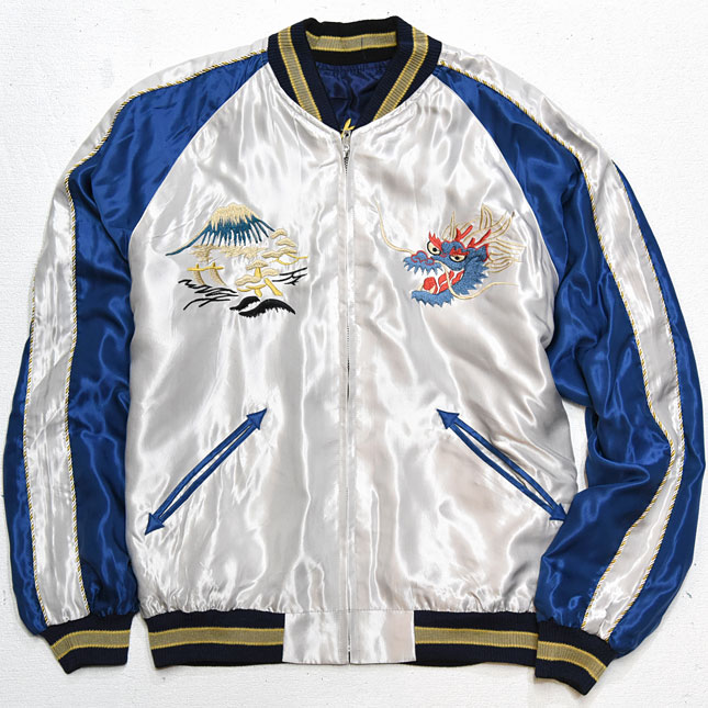 東洋スカジャン【DRAGON HEAD×GOLD EAGLE】リバーシブルサテンスカ NO