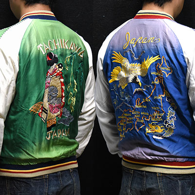 東洋スカジャン【舞子×JAPAN MAP】サテンスカ・エージングモデル NO