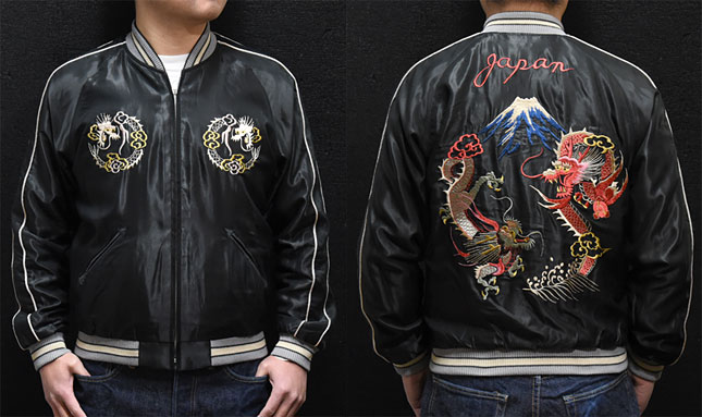 東洋スカジャン【DUELLING DRAGONS×TIGER HEAD】リバーシブルサテン