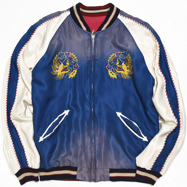 東洋スカジャン【ROARING TIGER×LANDSCAPE】サテンスカ・エージング