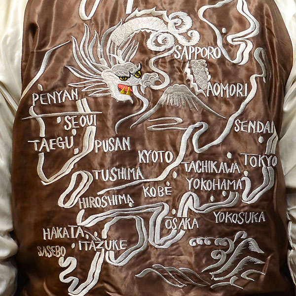 テーラー東洋スカジャン【JAPAN MAP×TIGER】マップ笹虎復刻サテンスカ