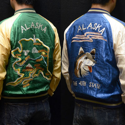 テーラー東洋スカジャン【ALASKAN HUSKY×ALASKA MAP】アラスカン