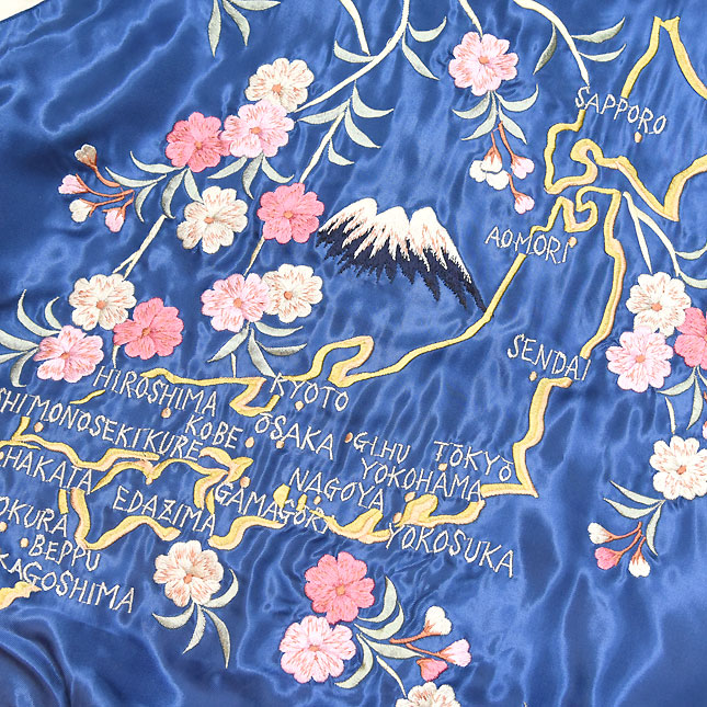 東洋スカジャン「EAGLE×JAPAN MAP」リバーシブルアセテートスカジャン